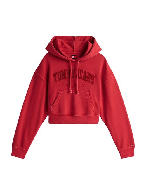 Felpa rossa in cotone Tommy Jeans | DW0DW19413XME
